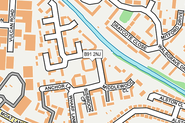 B91 2NJ map - OS OpenMap – Local (Ordnance Survey)