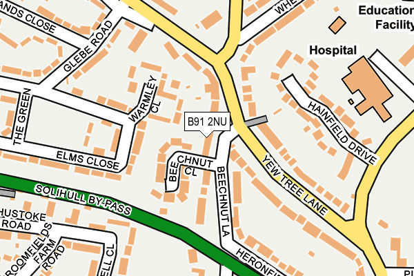 B91 2NU map - OS OpenMap – Local (Ordnance Survey)