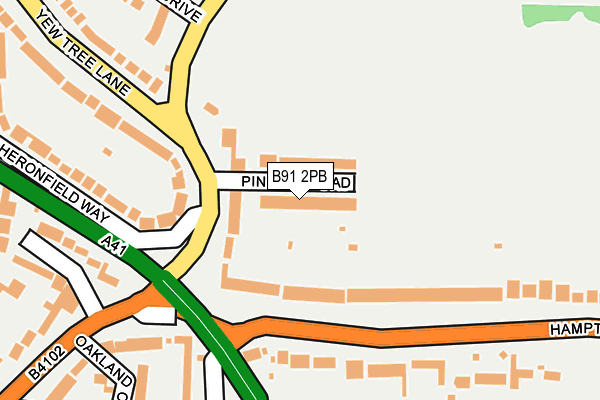 B91 2PB map - OS OpenMap – Local (Ordnance Survey)