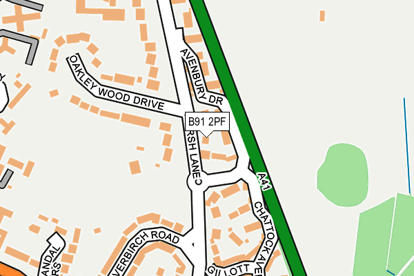 B91 2PF map - OS OpenMap – Local (Ordnance Survey)