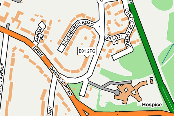 B91 2PG map - OS OpenMap – Local (Ordnance Survey)