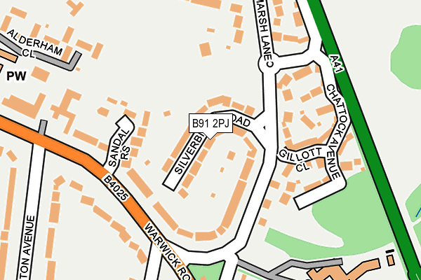 B91 2PJ map - OS OpenMap – Local (Ordnance Survey)