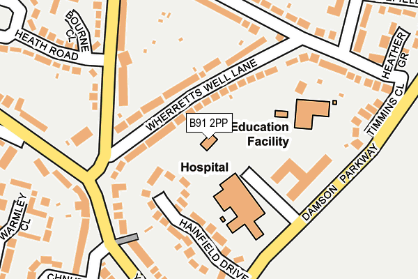 B91 2PP map - OS OpenMap – Local (Ordnance Survey)