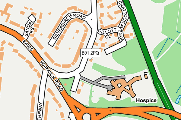 B91 2PQ map - OS OpenMap – Local (Ordnance Survey)