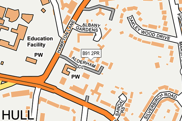 B91 2PR map - OS OpenMap – Local (Ordnance Survey)