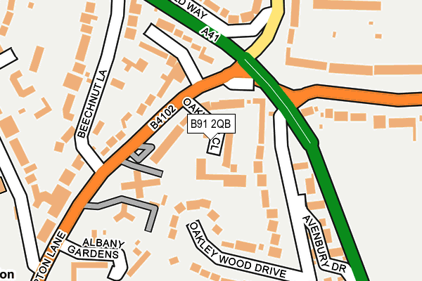 B91 2QB map - OS OpenMap – Local (Ordnance Survey)