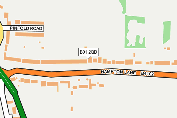 B91 2QD map - OS OpenMap – Local (Ordnance Survey)