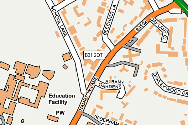 B91 2QT map - OS OpenMap – Local (Ordnance Survey)