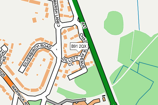 B91 2QX map - OS OpenMap – Local (Ordnance Survey)