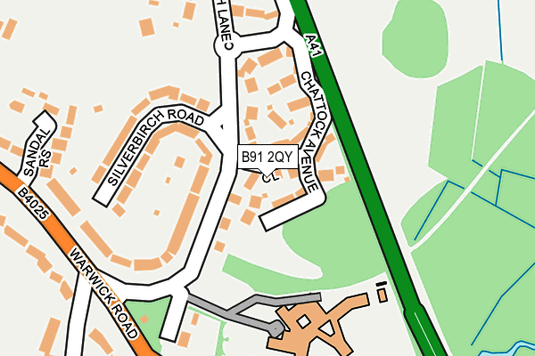 B91 2QY map - OS OpenMap – Local (Ordnance Survey)