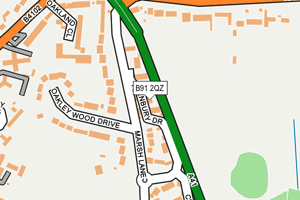 B91 2QZ map - OS OpenMap – Local (Ordnance Survey)