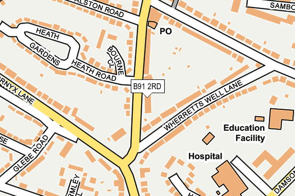 B91 2RD map - OS OpenMap – Local (Ordnance Survey)