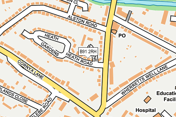 B91 2RH map - OS OpenMap – Local (Ordnance Survey)