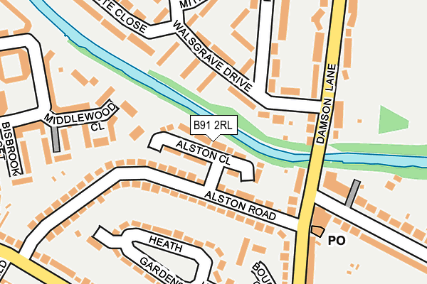 B91 2RL map - OS OpenMap – Local (Ordnance Survey)