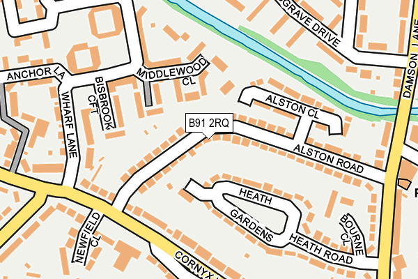 B91 2RQ map - OS OpenMap – Local (Ordnance Survey)