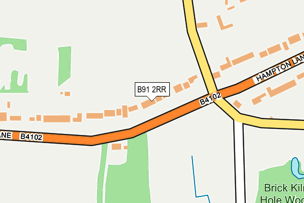 B91 2RR map - OS OpenMap – Local (Ordnance Survey)