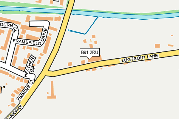 B91 2RU map - OS OpenMap – Local (Ordnance Survey)