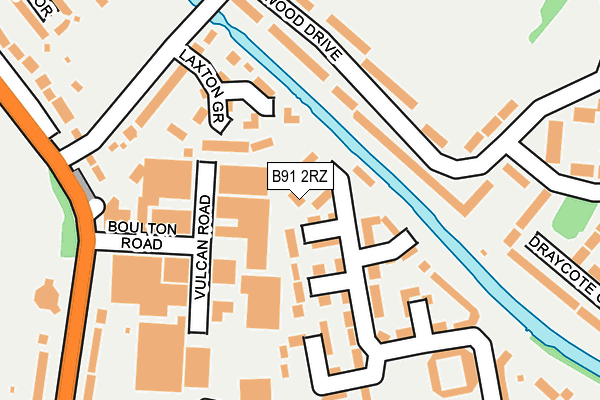 B91 2RZ map - OS OpenMap – Local (Ordnance Survey)