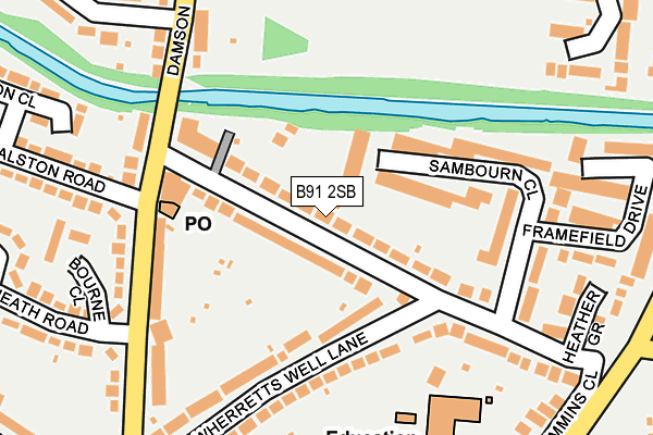 B91 2SB map - OS OpenMap – Local (Ordnance Survey)