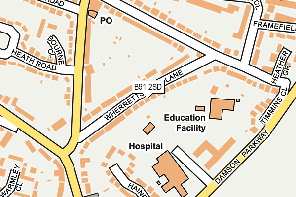 B91 2SD map - OS OpenMap – Local (Ordnance Survey)