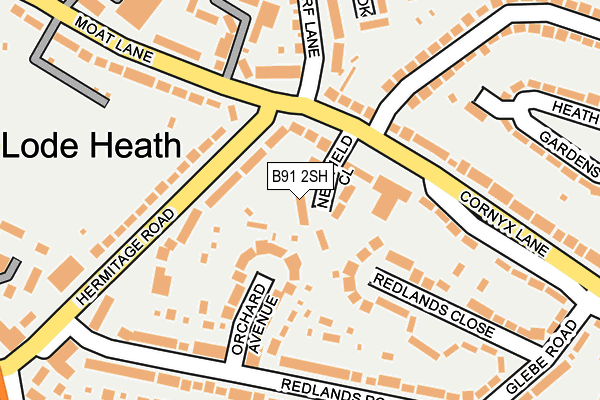 B91 2SH map - OS OpenMap – Local (Ordnance Survey)