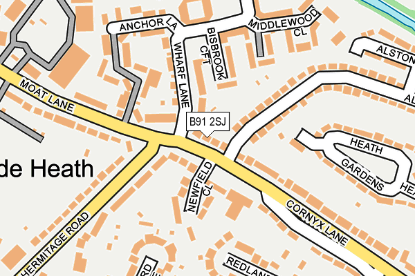 B91 2SJ map - OS OpenMap – Local (Ordnance Survey)