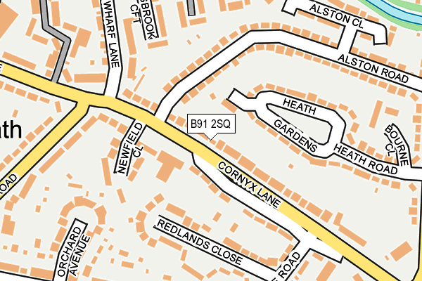 B91 2SQ map - OS OpenMap – Local (Ordnance Survey)