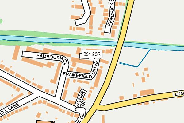 B91 2SR map - OS OpenMap – Local (Ordnance Survey)