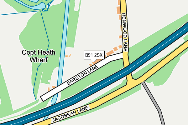 B91 2SX map - OS OpenMap – Local (Ordnance Survey)