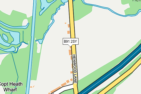 B91 2SY map - OS OpenMap – Local (Ordnance Survey)