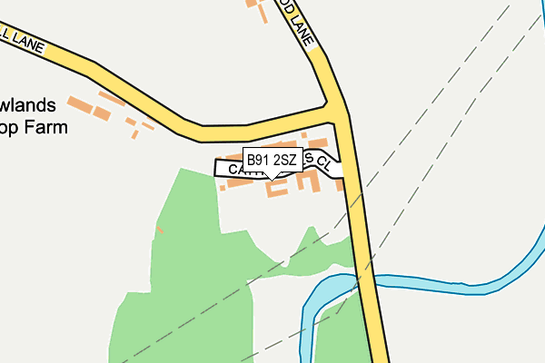 B91 2SZ map - OS OpenMap – Local (Ordnance Survey)