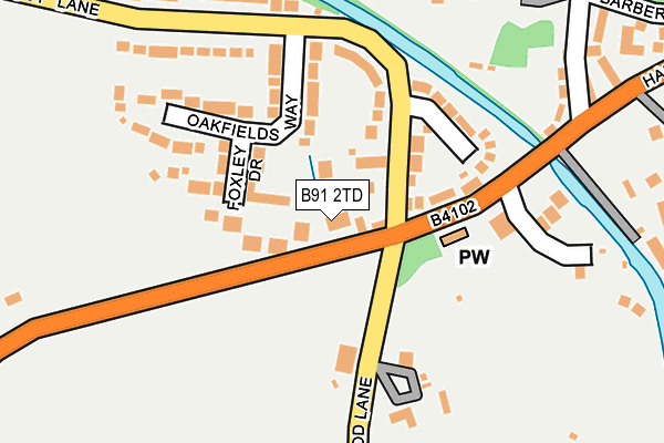 B91 2TD map - OS OpenMap – Local (Ordnance Survey)