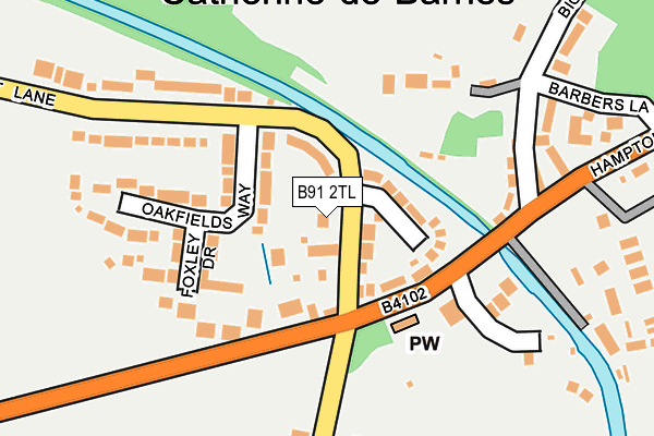 B91 2TL map - OS OpenMap – Local (Ordnance Survey)