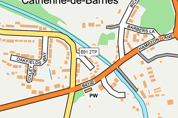 B91 2TP map - OS OpenMap – Local (Ordnance Survey)
