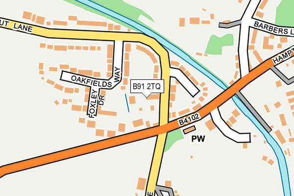 B91 2TQ map - OS OpenMap – Local (Ordnance Survey)