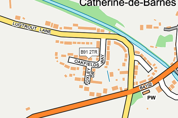 B91 2TR map - OS OpenMap – Local (Ordnance Survey)
