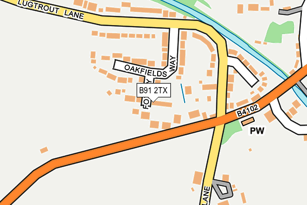 B91 2TX map - OS OpenMap – Local (Ordnance Survey)