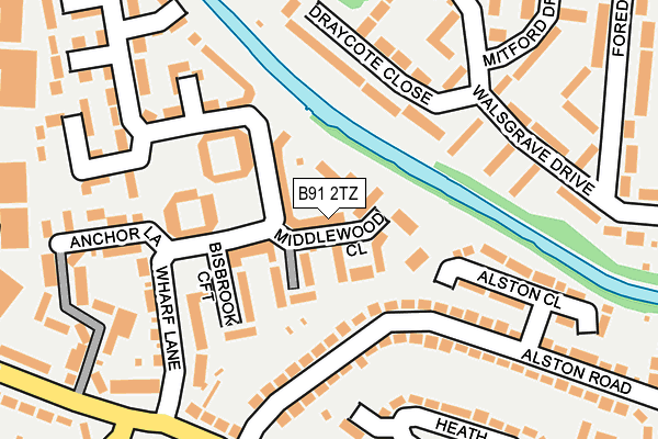 B91 2TZ map - OS OpenMap – Local (Ordnance Survey)