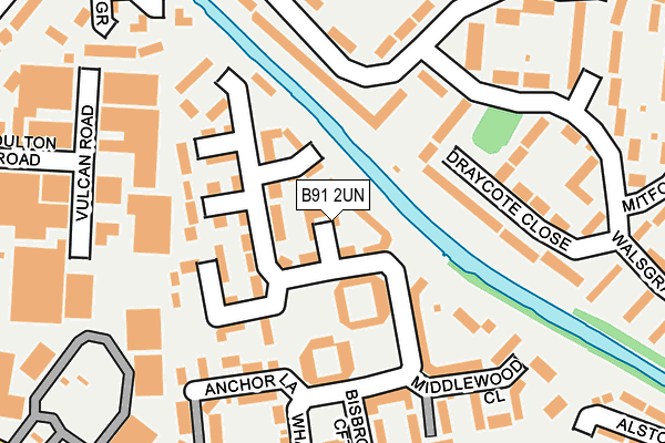 B91 2UN map - OS OpenMap – Local (Ordnance Survey)