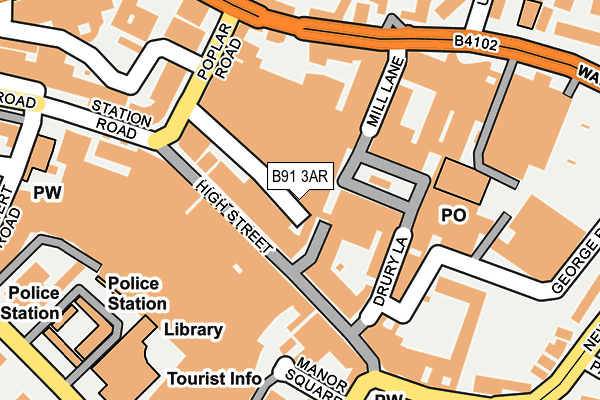 B91 3AR map - OS OpenMap – Local (Ordnance Survey)