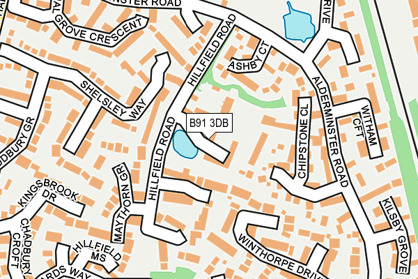 B91 3DB map - OS OpenMap – Local (Ordnance Survey)