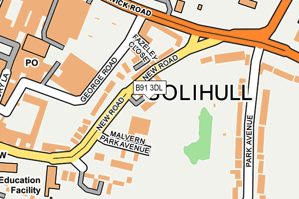 B91 3DL map - OS OpenMap – Local (Ordnance Survey)