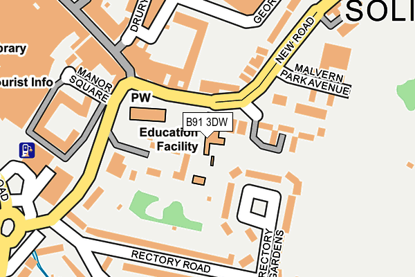 B91 3DW map - OS OpenMap – Local (Ordnance Survey)