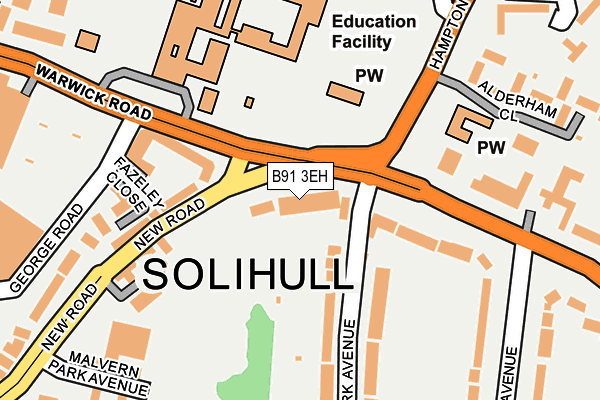 B91 3EH map - OS OpenMap – Local (Ordnance Survey)