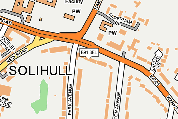 B91 3EL map - OS OpenMap – Local (Ordnance Survey)