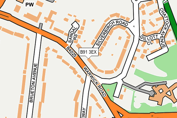 B91 3EX map - OS OpenMap – Local (Ordnance Survey)