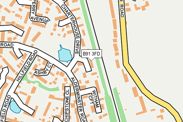 B91 3FD map - OS OpenMap – Local (Ordnance Survey)