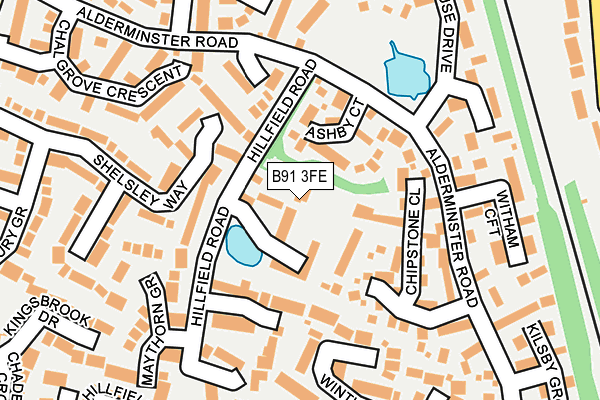 B91 3FE map - OS OpenMap – Local (Ordnance Survey)