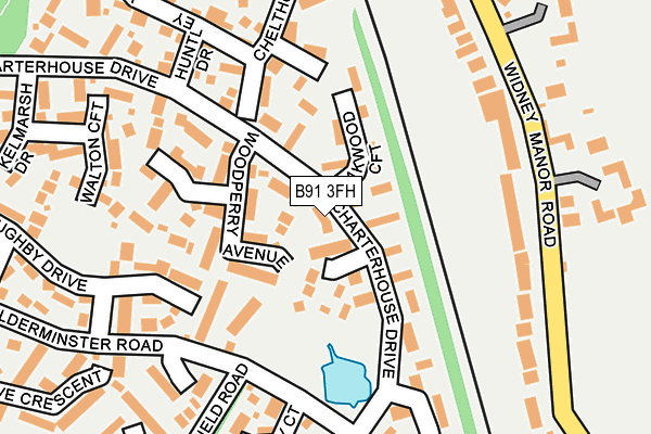 B91 3FH map - OS OpenMap – Local (Ordnance Survey)