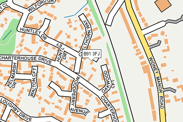 B91 3FJ map - OS OpenMap – Local (Ordnance Survey)